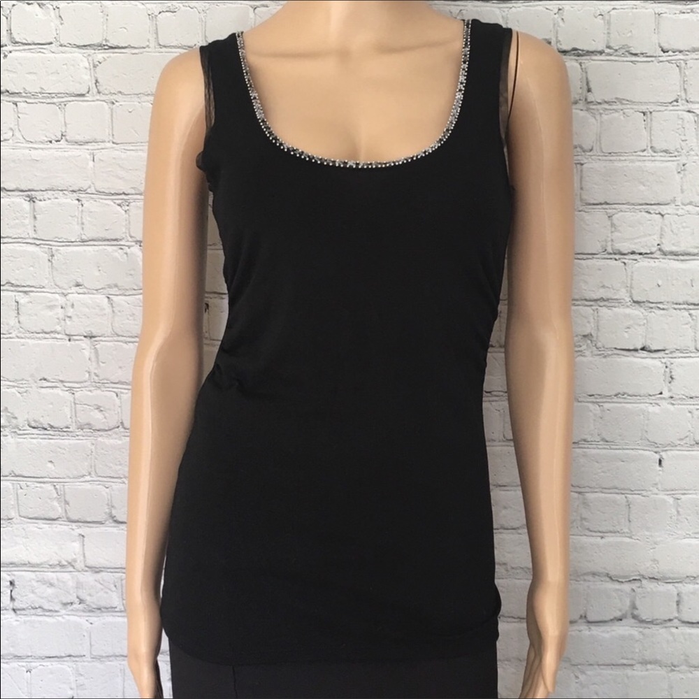 White House Black Market Sequin Ruched Tank Cami